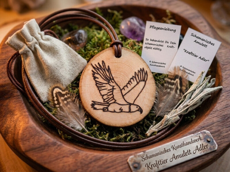 Krafttier Amulett Adler mit Pflegeanleitung