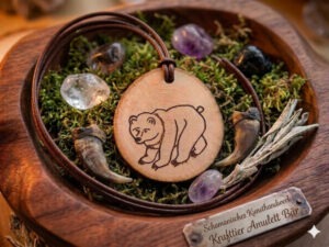 Krafttier Amulett "Bär" mit Lederband