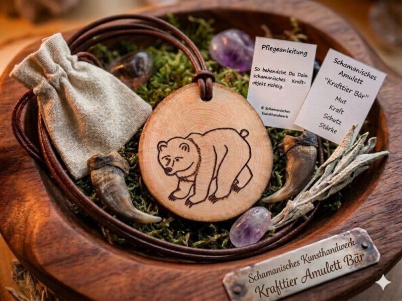 Krafttier Amulett "Bär" und Zubehör