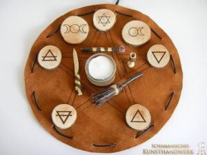 Reise-Altar "Wicca" im Lederbeutel