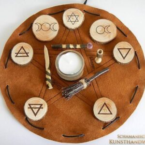 Reise-Altar "Wicca" im Lederbeutel