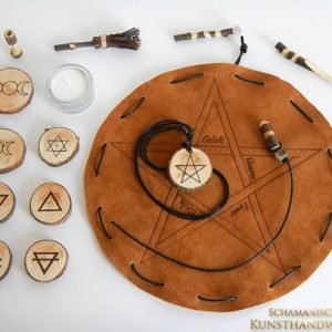 Reise-Altar "Wicca" im Lederbeutel – Bild 2