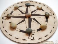 Kompassrose auf Leder