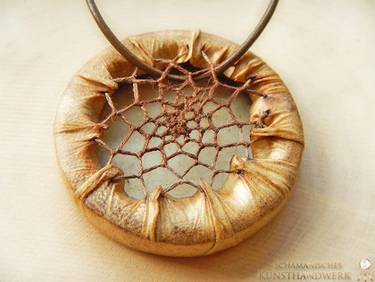 Schamanentrommel Amulett "Natur" mit Traumfänger (Abb. ähnlich)