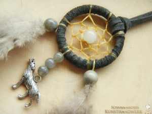 Traumfänger Kette "Krafttier Wolf"