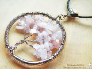 Lebensbaum Amulett "Rosenquarz"