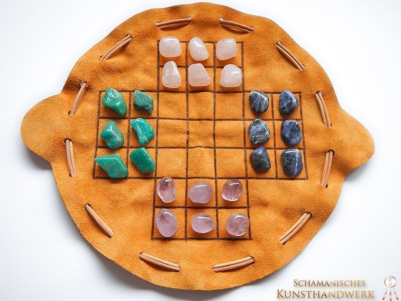 Chinese Checkers im Lederbeutel