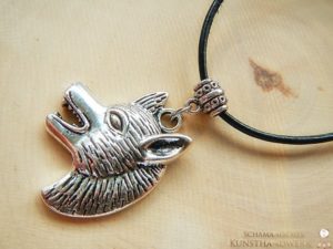 Metall Anhänger "Krafttier Wolf"