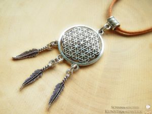 Traumfänger Amulett "Blume des Lebens"