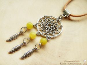 Traumfänger Amulett "Jade (gelb)"