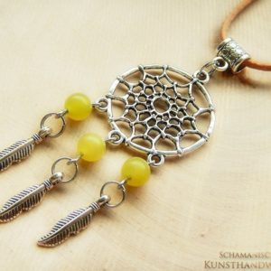 Traumfänger Amulett "Jade (gelb)"