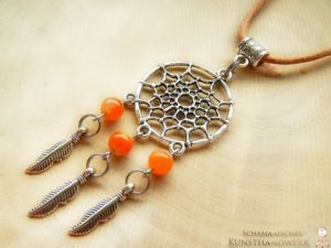 Traumfänger Amulett "Calcit (orange)"
