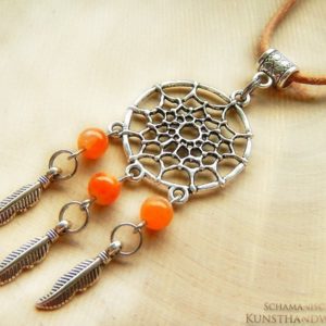 Traumfänger Amulett "Calcit (orange)"