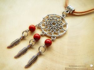 Traumfänger Amulett "Jaspis (Rot)"